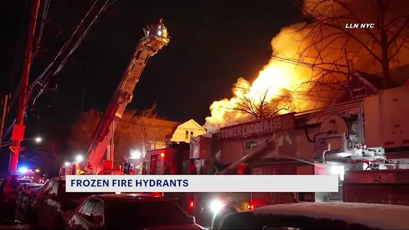 Story image: Frozen fire hydrants add challenges for FDNY in back-to-back Brooklyn fires