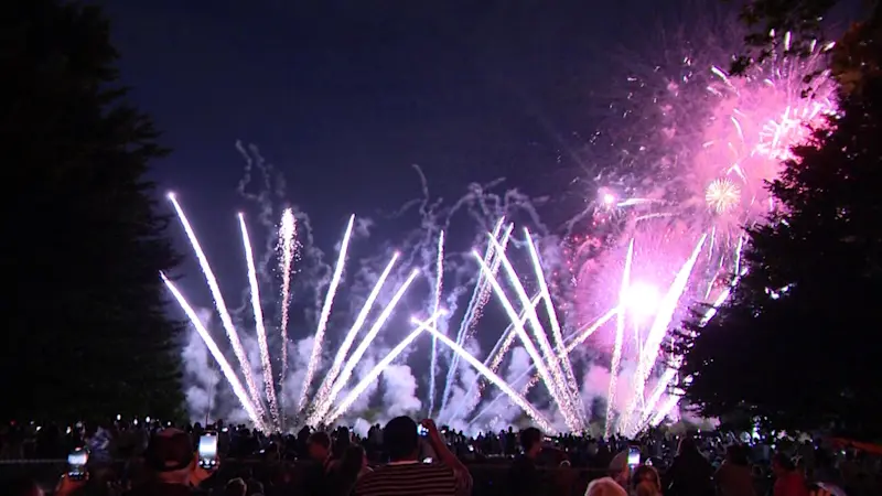 Story image: Rain can’t dampen spirits at Nassau County’s fireworks and drone show