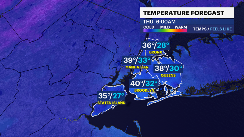 Story image: Cold and breezy weather coming for the Bronx with fire threat still looming