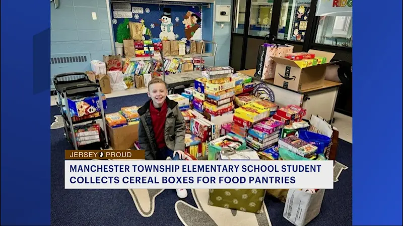 Story image: Jersey Proud: Manchester Township student helps make food drive a success