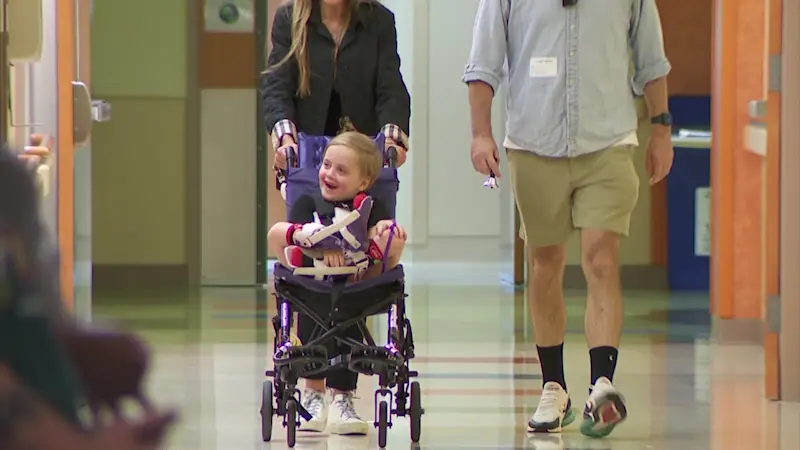 Story image: 5-year-old boy leaves hospital after 11-month stay and reunites with triplet siblings