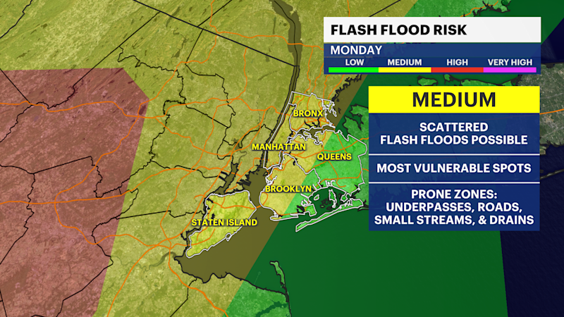 Story image: STORM WATCH: Warm and humid; scattered storms stick around overnight for Brooklyn