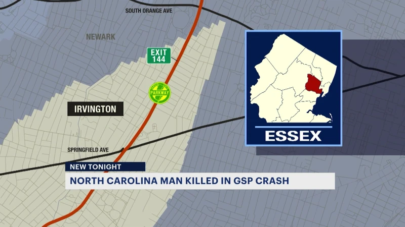 Story image: Police: North Carolina man killed in crash on Garden State Parkway in Irvington