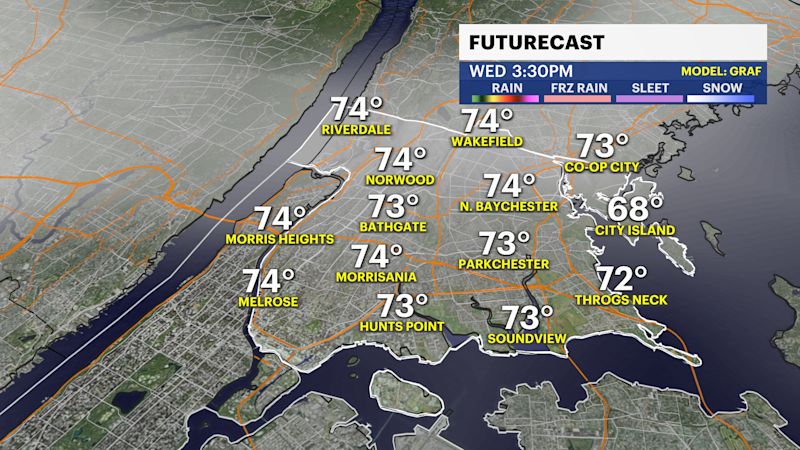 Story image: Brief August tease across the Bronx before weekend rain cools things down