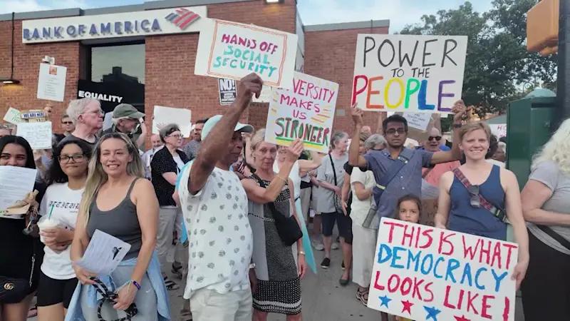 Story image: Kingsbridge residents take part in nationwide 'Good Trouble Lives On' rally