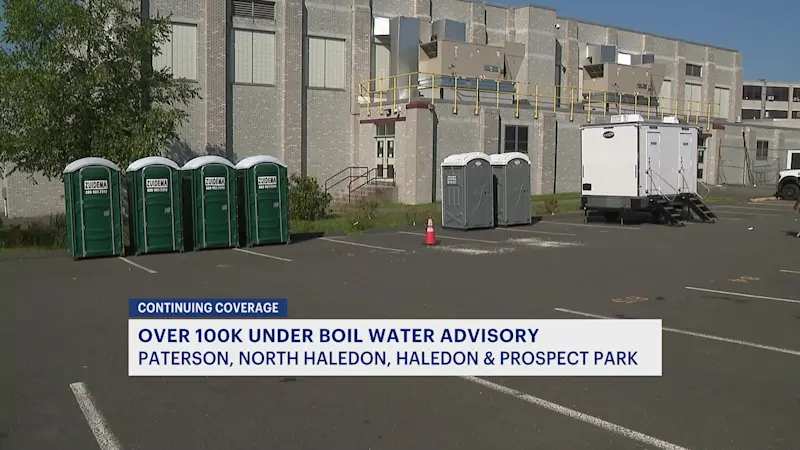 Story image: Over 200K people under boil water advisory following Paterson water main break; comfort station set up