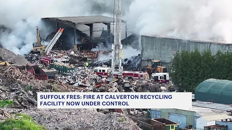 Story image: Officials: Calverton recycling plant fire brought under control