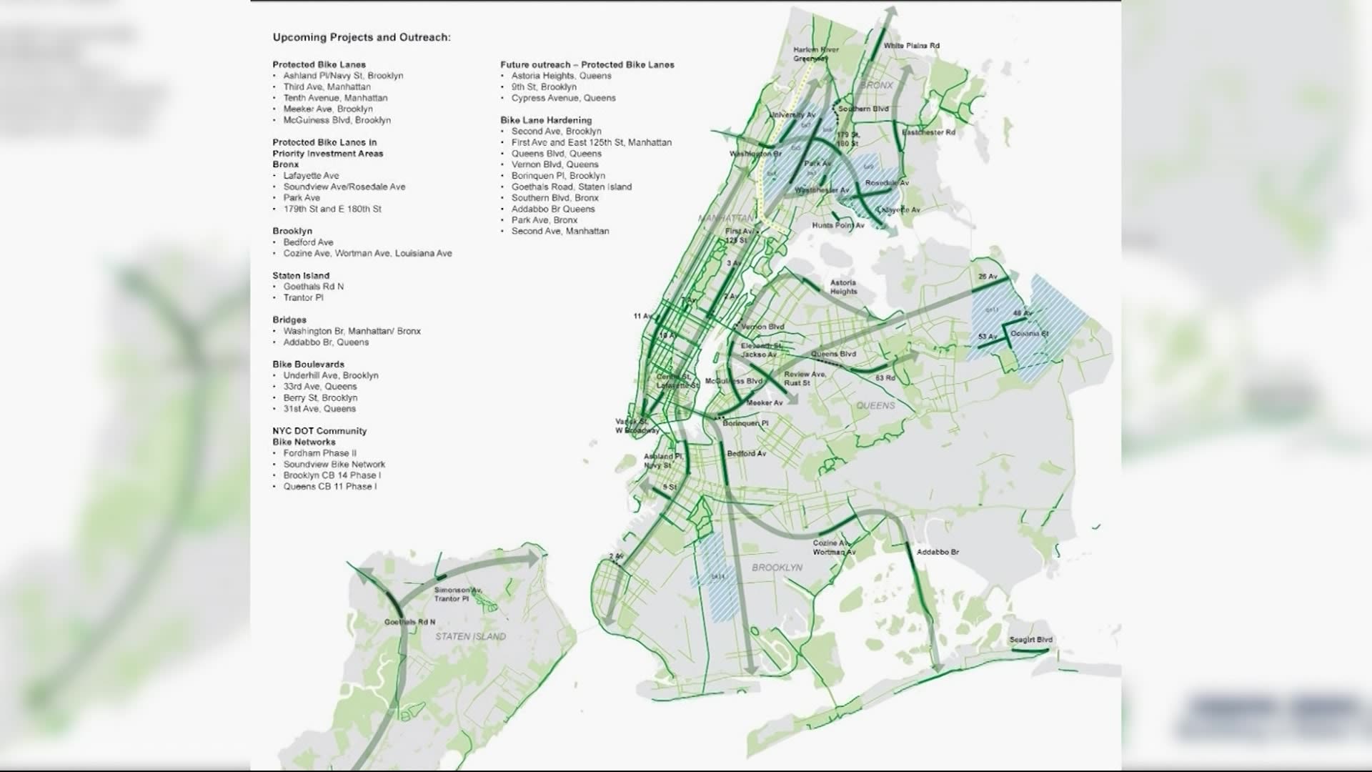 纽约市将利用725万美元的联邦资助扩建保护性自行车道