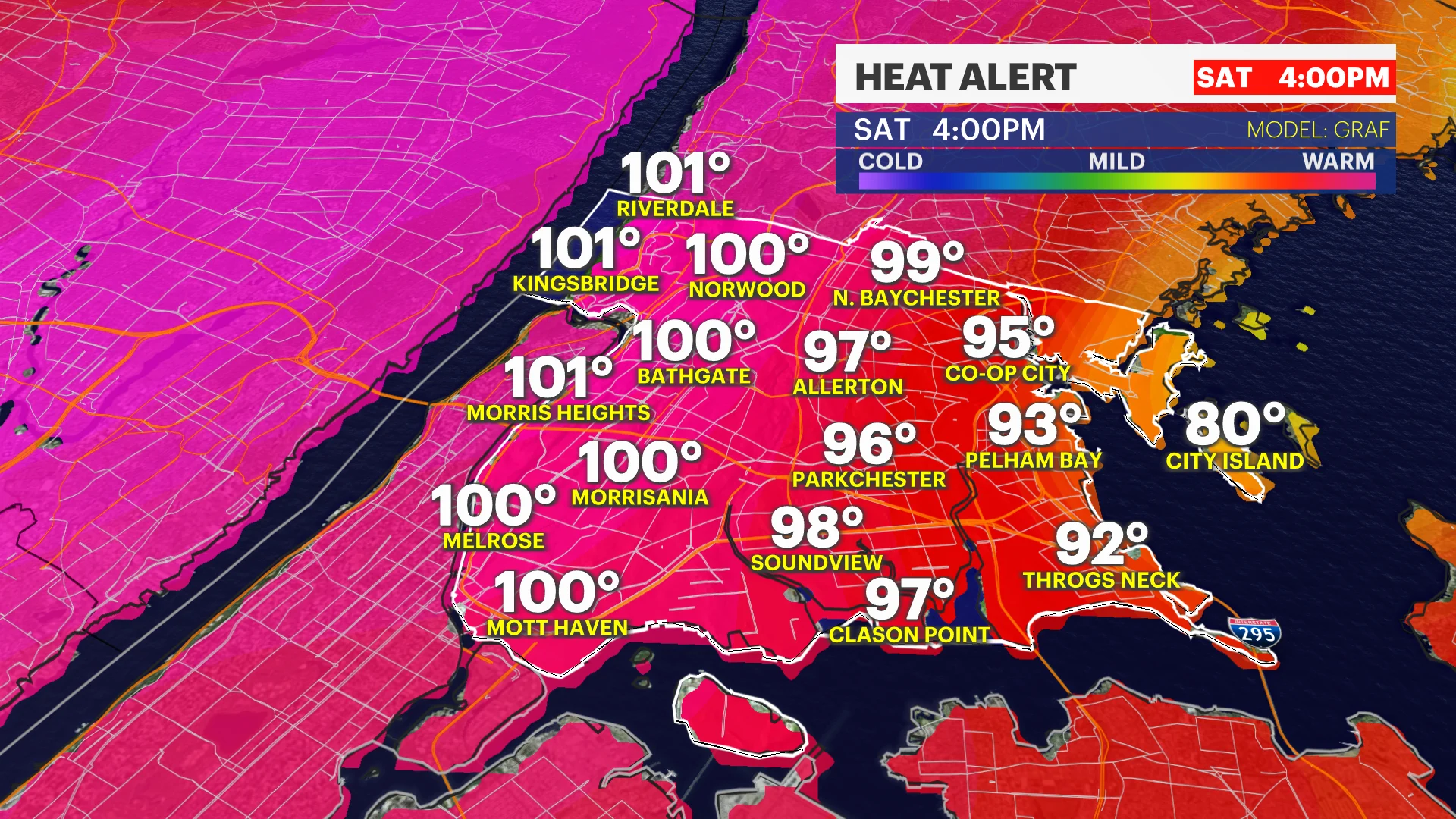 HEAT ALERT: Hazy conditions in the Bronx as temperatures approach 90s