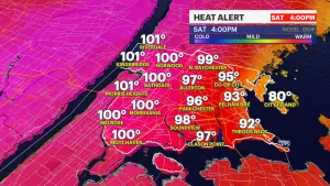 Hot and humid Sunday in the Bronx, feels-like temps near 100