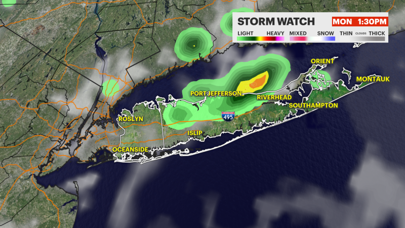 Story image: Partly sunny with spotty showers, storms developing this afternoon