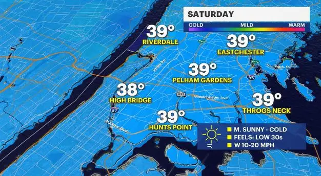 Story image: Chilly air quickly moves into the Bronx; tracking Thursday rain