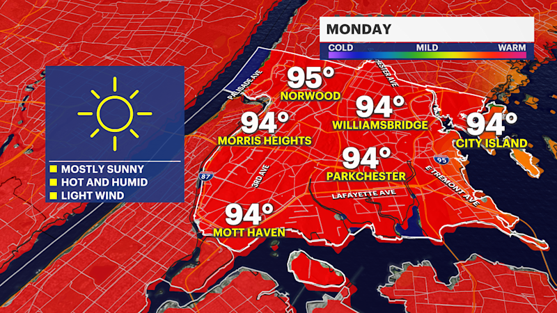 Story image: Extreme heat returns for final days of July in The Bronx