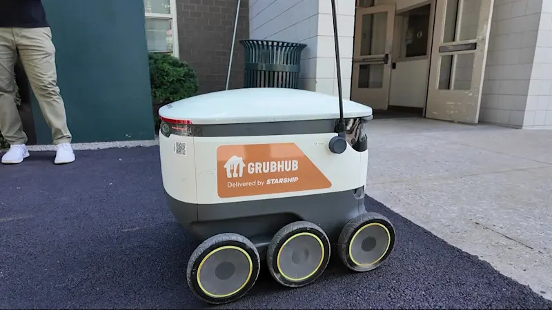 Story image: Fordham University rolls out food-delivery robots 