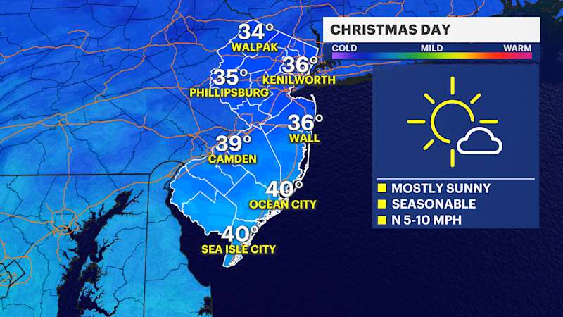 Story image: Quiet but cloudy tonight; dry & seasonable Christmas Day ahead