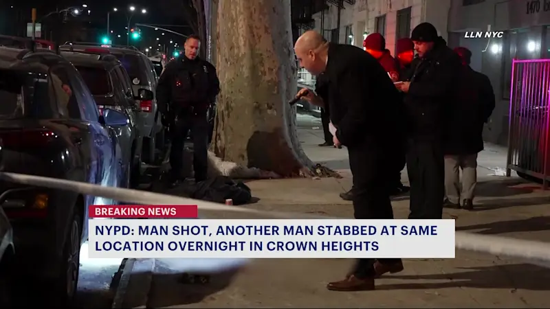 Story image: Two men hurt in Crown Heights shooting and stabbing