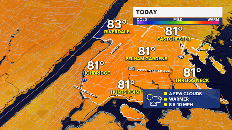 Story image: Summery Sunday in The Bronx with highs in the 80s