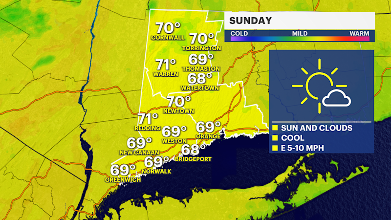 Story image: Sunny and pleasant Sunday in Connecticut