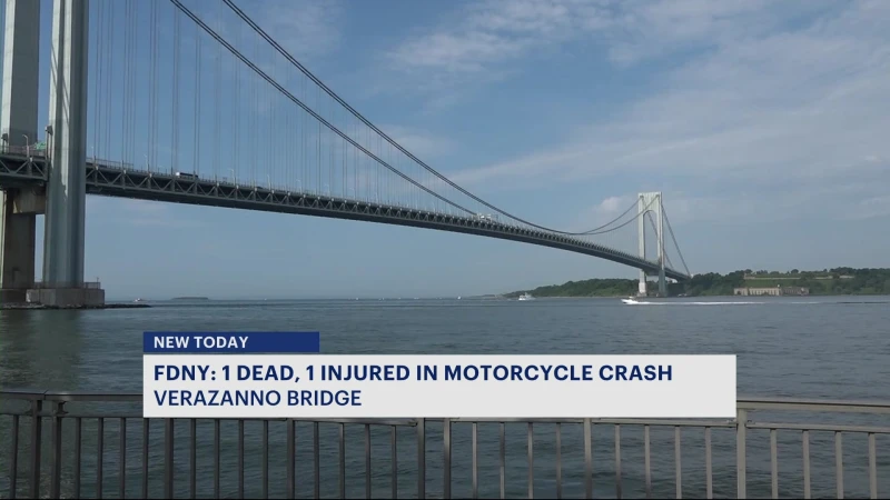 Story image: NYPD: Motorcyclist killed, another injured in Verrazzano-Narrows Bridge exit crash