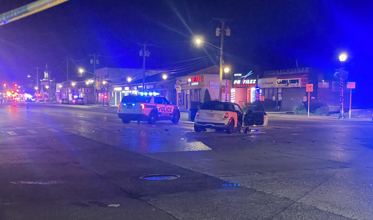 Story image: Deer Park Avenue shut down for multiple crashes, 1 including Suffolk police patrol car