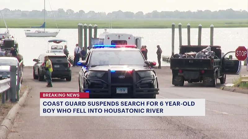 Story image: Crews suspend search for young boy who fell in the Housatonic River 