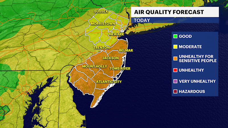 Story image: Warm, sunny and humid in New Jersey 