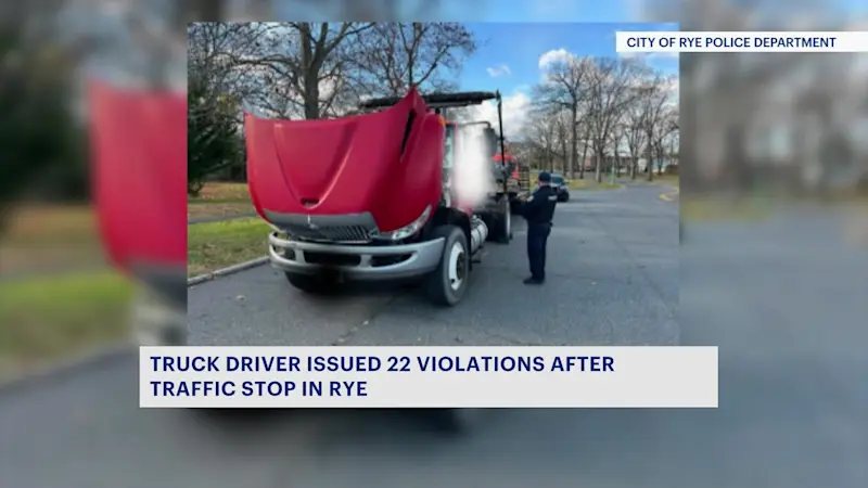 Story image: Truck driver faces more than 20 charges for heavy machinery violations in Rye