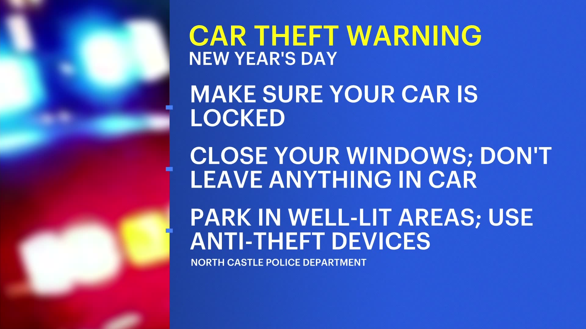 North Castle police warn residents of possible car thefts