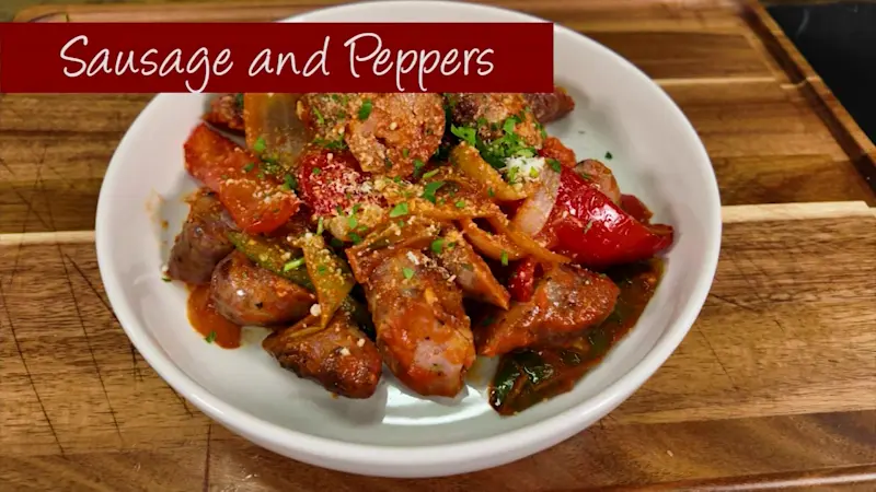 Story image: What's Cooking: Sausage And Peppers Marinara from Uncle Giuseppe's Marketplace
