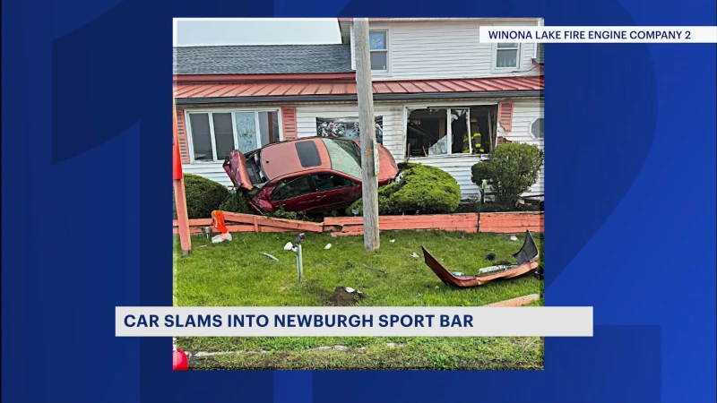 Story image: Car drives into Whoo's Bar and Grill in Newburgh forcing its closure