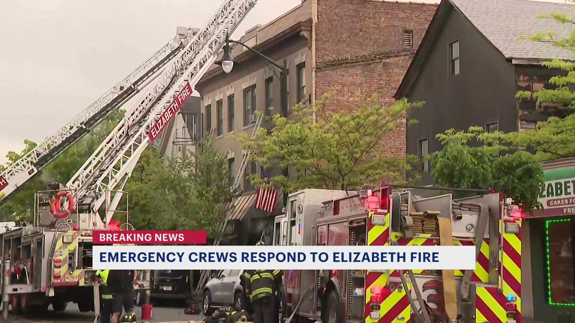 Fire engulfs building in Elizabeth; multiple crews respond to scene