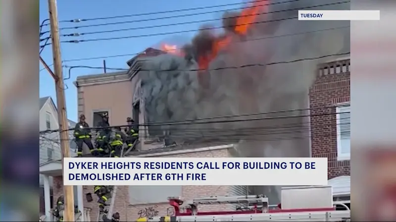 Story image: Dyker Heights residents call for building to be demolished after 6th fire