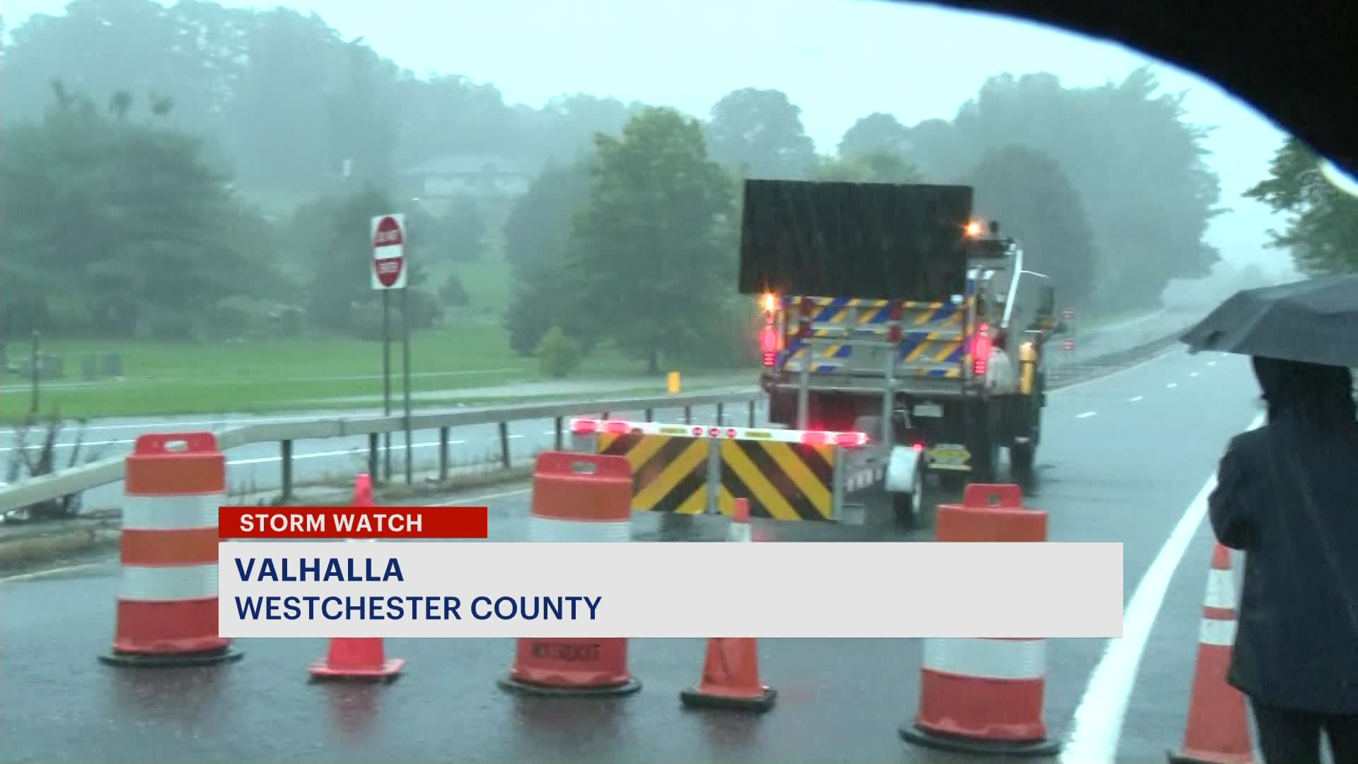Storm Watch Southbound Taconic Parkway closed in Valhalla