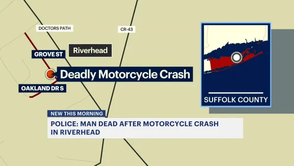 Police: Man dead following motorcycle crash in Riverhead   