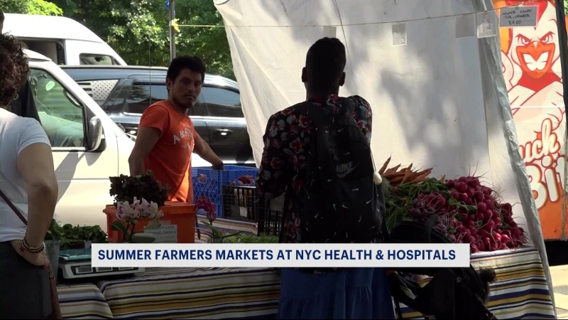Story image: NYC Health + Hospitals hosts farmers markets at some locations, including Jacobi Hospital