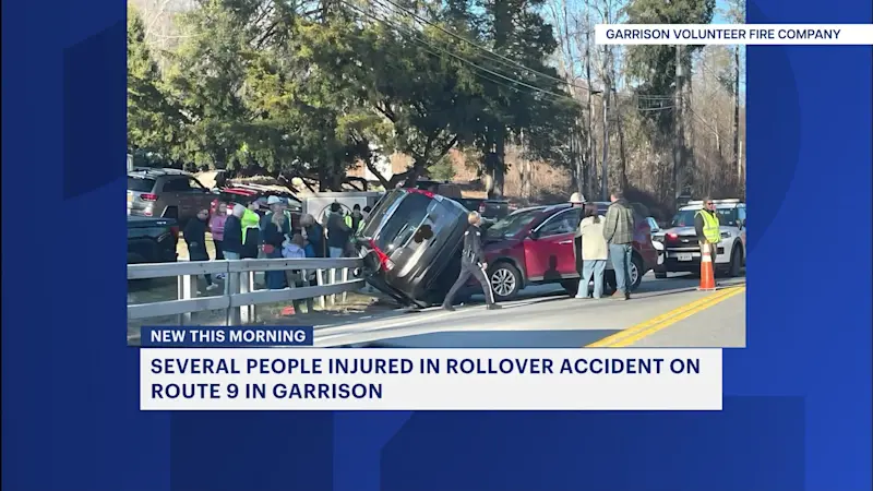 Story image: Several people injured in Garrison rollover crash