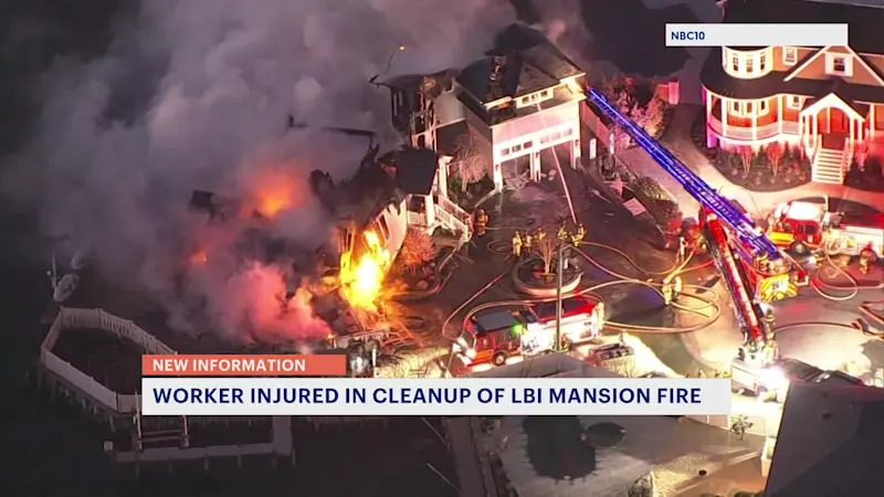 Story image: Officials: Crew member injured in fall during LBI mansion fire cleanup