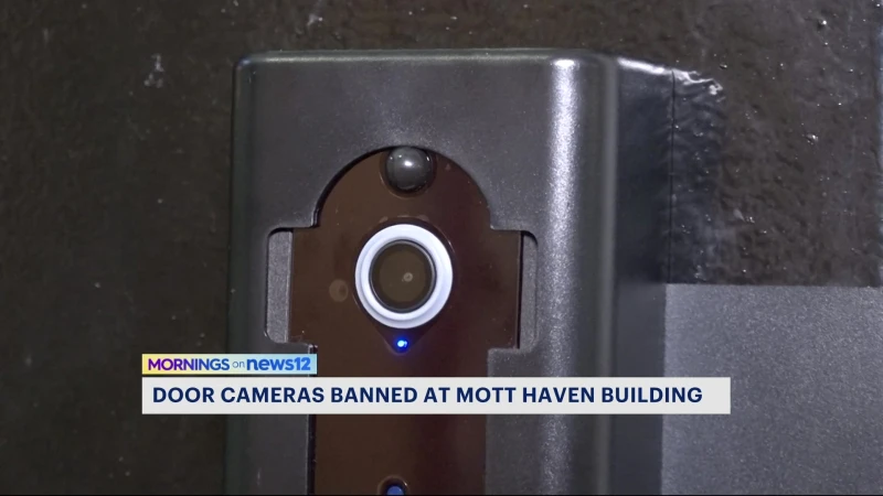 Story image: Residents outraged after ban on door cameras at Mott Haven building