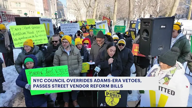 Story image: Street vendors rally, as council overrides veto on bills to expand licenses, reform vending