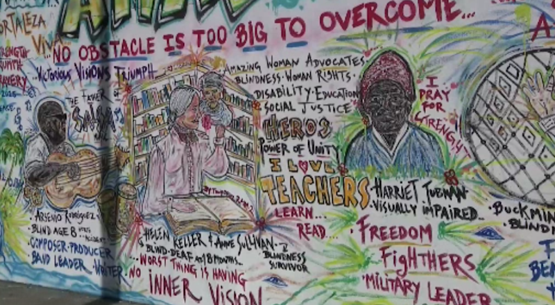 Story image: Bronx artist's mural highlights physically challenged historical figures