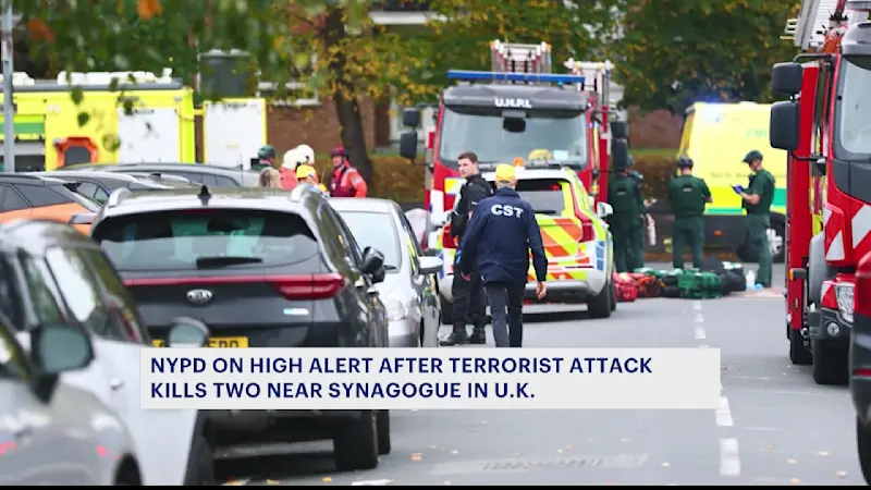 Story image: NYPD enhances security after attack at UK synagogue on first day of Yom Kippur