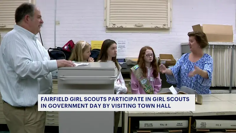 Story image: Fairfield Girl Scouts learn about town government on Girl Scouts in Government Day