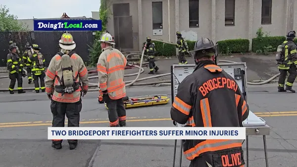 2 Bridgeport firefighters hurt in old Bodine building fire