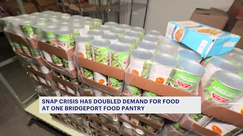 Story image:  Bridgeport food pantry sees 100% spike in demand amid SNAP crisis, says officials
