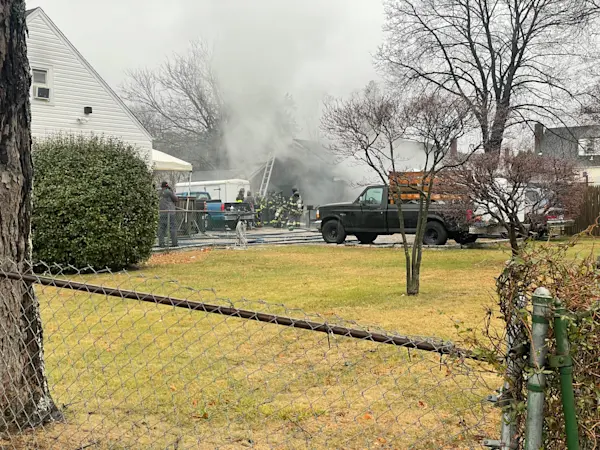 Story image: First responders prevent garage fire from spreading in Huntington Station