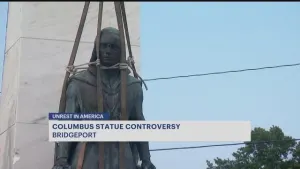 Black community protests decision to return Columbus statue to Seaside Park in Bridgeport