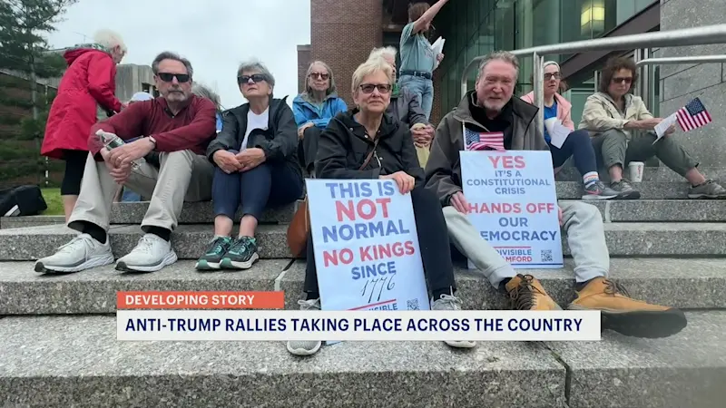 Story image: ‘No Kings’ protests draw thousands across Connecticut