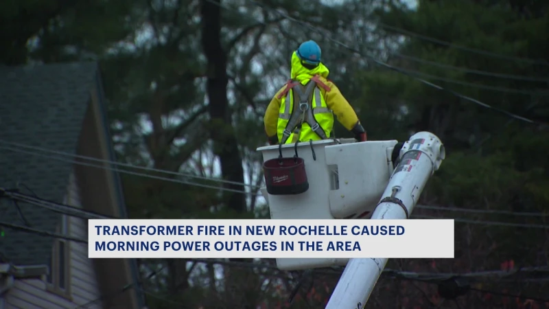 Story image: New Rochelle transformer fire temporarily knocks out power, closes street