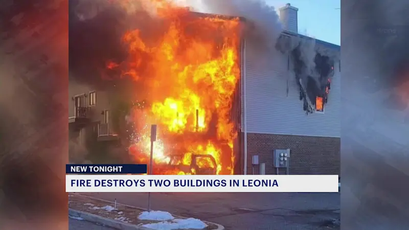 Story image: Officials: Fire destroys 2 Leonia condo complex buildings; 34 displaced