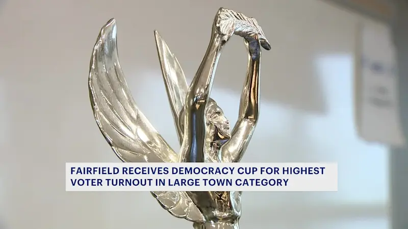 Story image: Fairfield awarded the Democracy Cup for its high voter turnout during the 2024 election